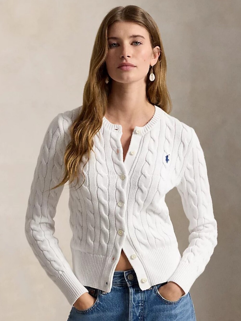 NWOT Polo Ralph Lauren XS Cable Knit Cardigan Old Money Quiet Luxury Classic